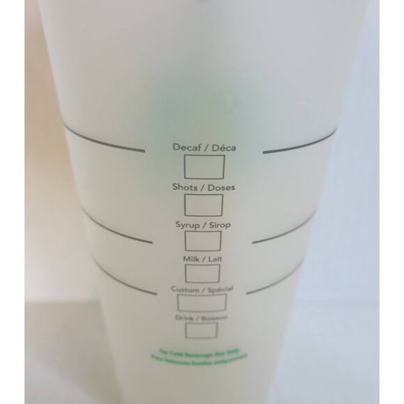STARBUCKS  Reusable Cold Cup Clear/Green Logo with Colorful Straw Lid 24 Oz - Picture 5 of 6